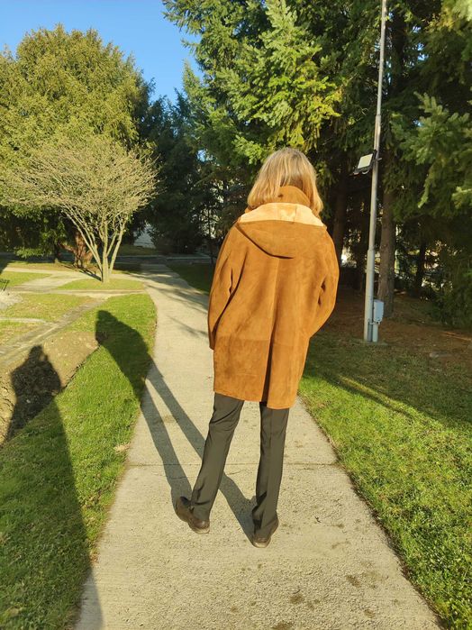 Cojoc barbat blana naturala miel 2-3XL 54 NOU Maro Shearling David M