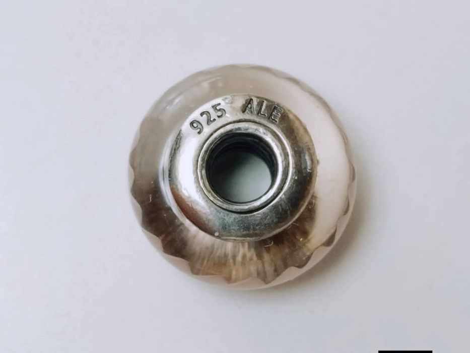 Charm Pandora 925 Murano Zig Zag Rosa Fuori