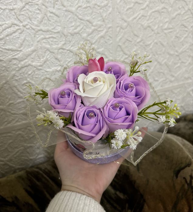 Mini aranjament trandafiri sapun