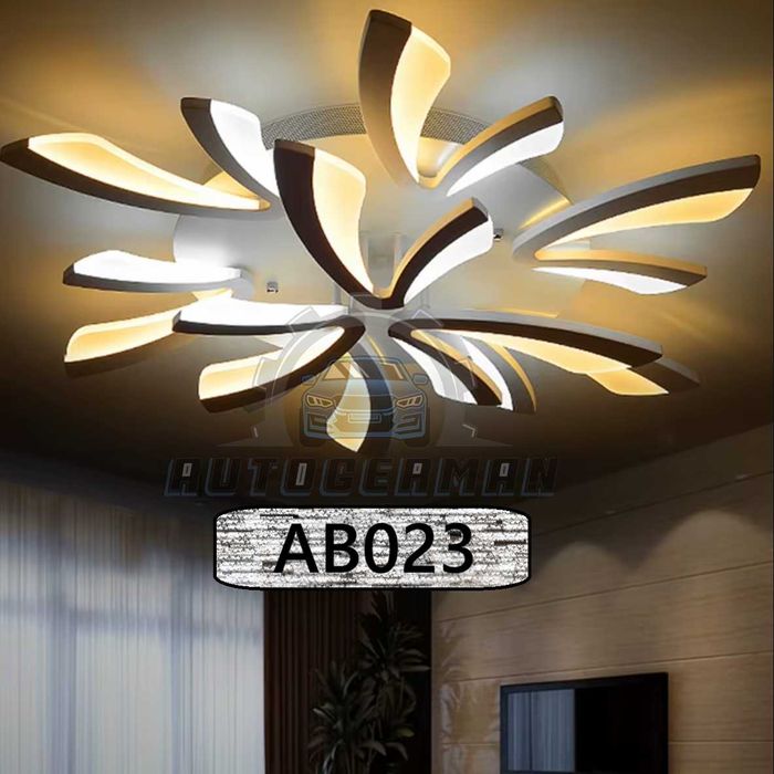 Интелигентна таванна LED лампа черно с LED димер 90 W мощност