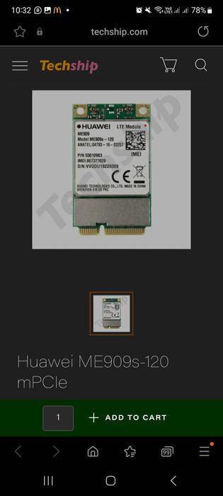 Huawei ME909s-120 mPCIe