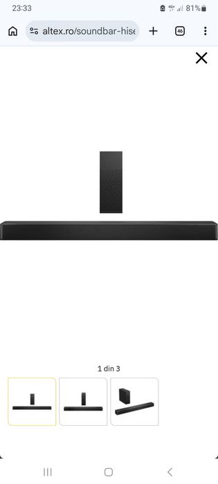 Soundbar HISENSE HS2100, Sigilat