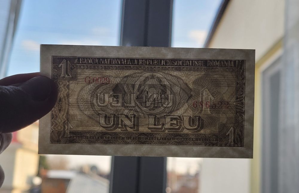Bancnota 1 leu 1966 UNC bani vechi