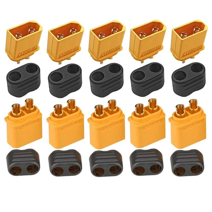 Conector XT60 – Set 5 bucăți mamă + tată, mufe conectori pentru baterii Li-Ion, LiPo și LiFePO4