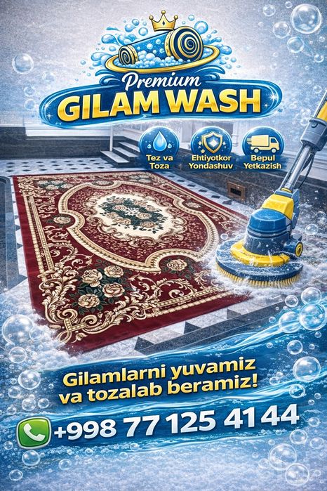 Xasanboy Gilam yuvish /Стирка ковров Mebel yuvish Parda yuvish