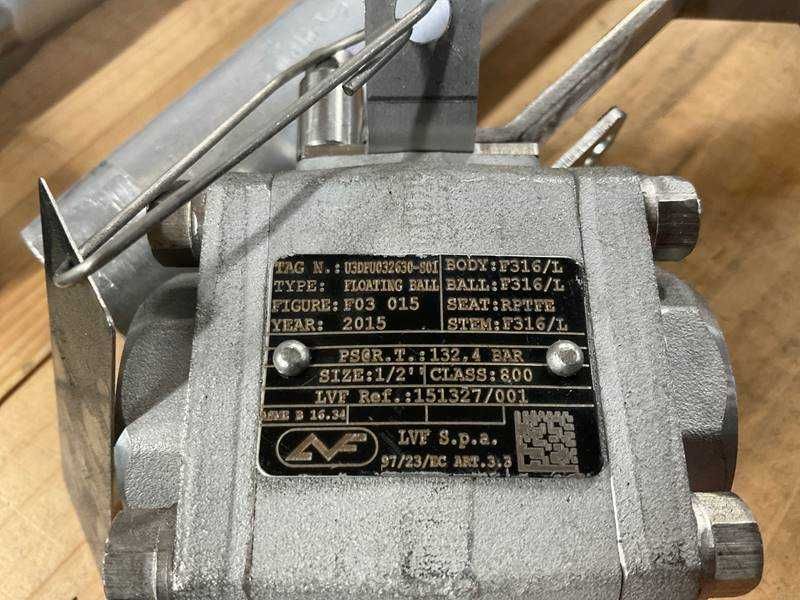 Robinet sfera inox 316L - 132 bar