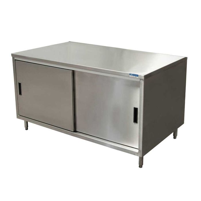 Masa Inox Profesionala 200 cm Tip Dulap cu Usi Glisante avem si alte modele