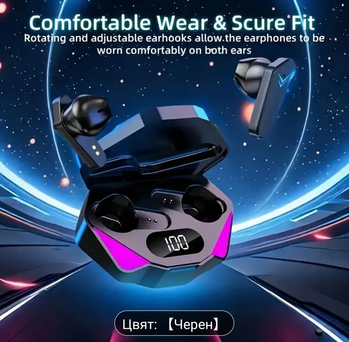 Безжични Bluetooth слушалки тип куки. НЕ влизат в ухото като тапи