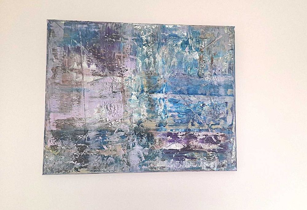 Abstract Flow - абстрактна картина, акрил върху платно, 40х50 см