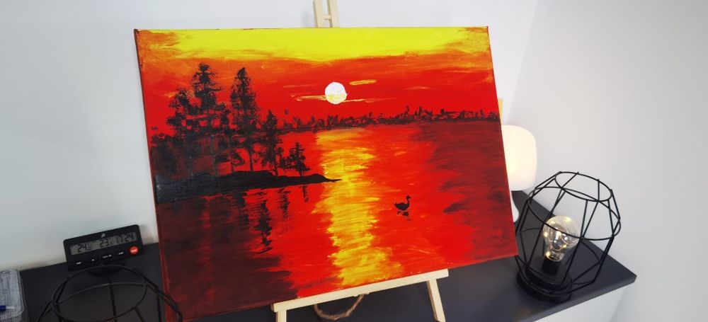 Tablou canvas pictat manual 40x40