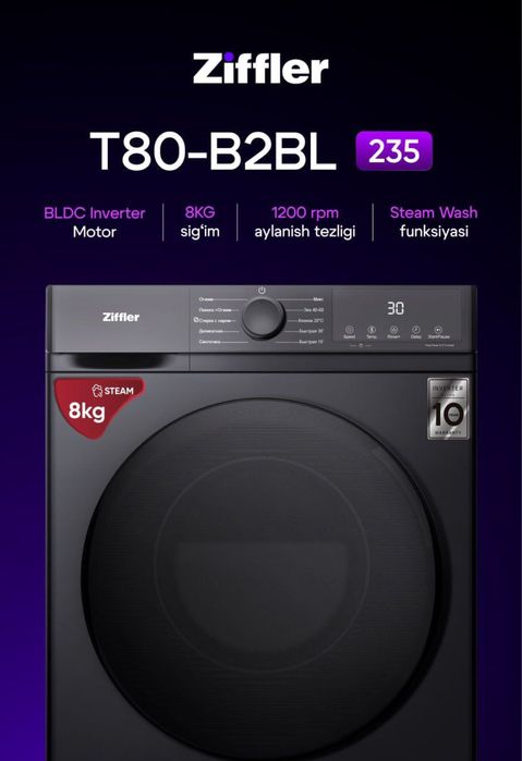 Ziffler kir moshina 8KG