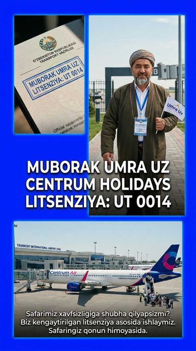 Centrum Holidays Umra Sertifikat Sirdaryo Muborak Umra Uzb Tur Paket