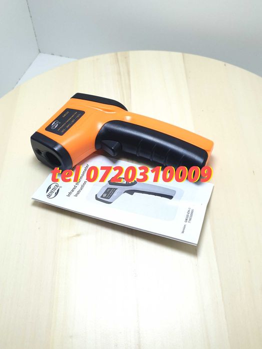 Termometru Industrial Optimus 380 Interval -50 +380 Grade C - Cu Afisaj Luminat , Portocaliu Negru Pentru Utilizare Tehnica Sau Decorativa