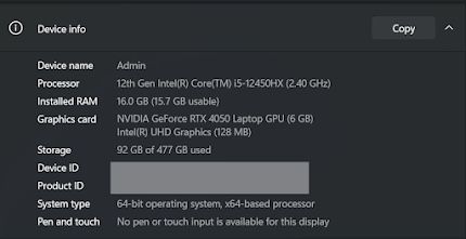Laptop gaming Lenovo LOQ i5/RTX 4050(6 gb)