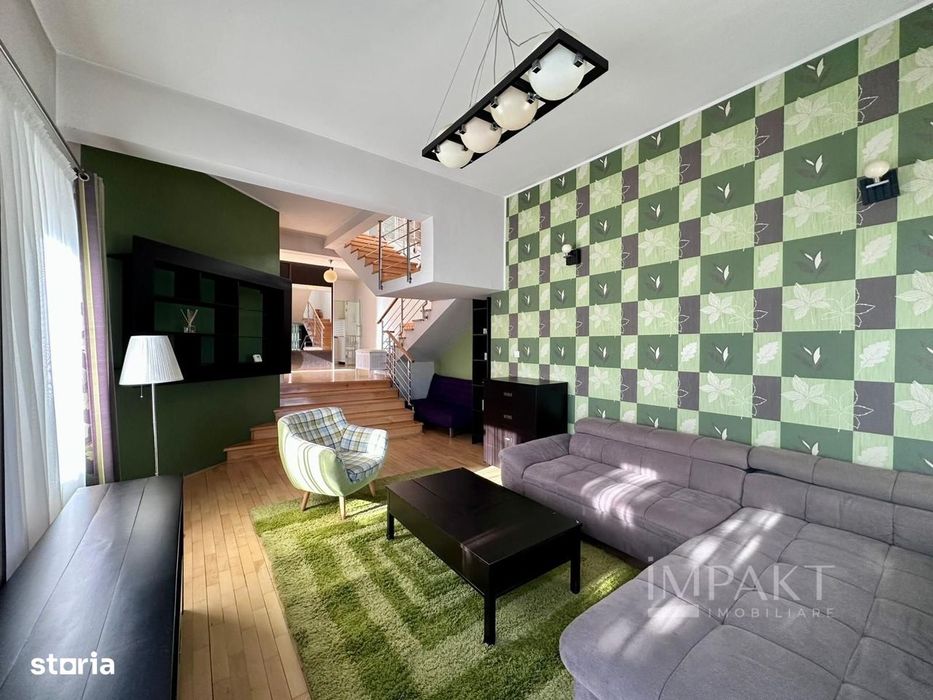 Duplex 4 camere, piscina si curte 2500 mp | de inchiriat Grigorescu