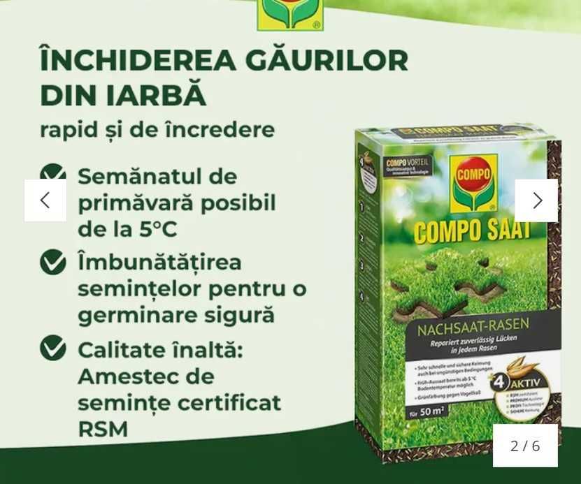 Compo seminte regenerare gazon cu accelerare germinare super Oferta