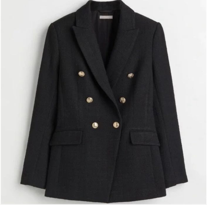 H&M Черно сако от букле XS