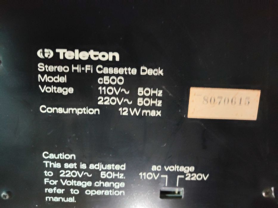 Casetofon Deck Teleton HIFi C500 functional doar pe Play