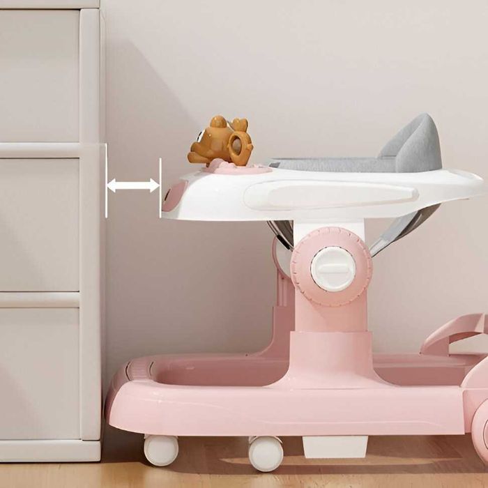 Premergator Nou,Multifunctional cu Roti Model Iepuras, Roz