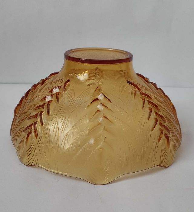 Разкошна фруктиера от кехлибарено стъкло