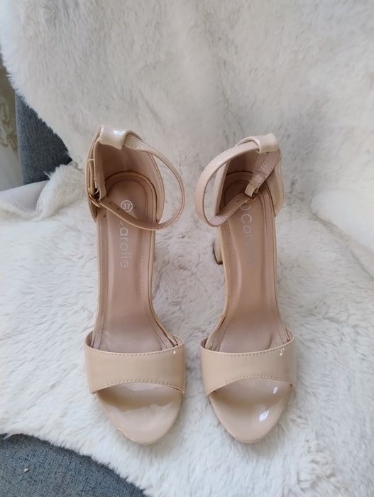 Pantofi cu toc lac înălțime 10 cm Marime 37