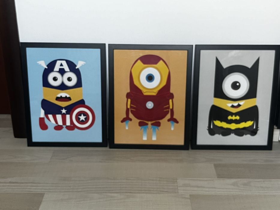 Tablouri Minioni Supereroi – Decor pentru camera copii