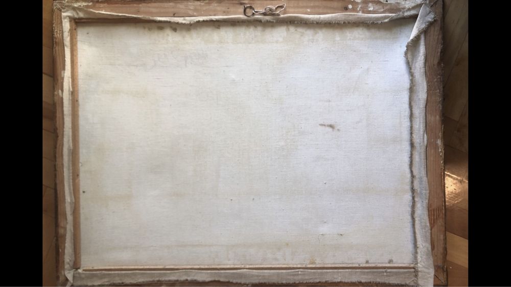 Tablou,pictura  in ulei pe panza,toamna in padure,semnat