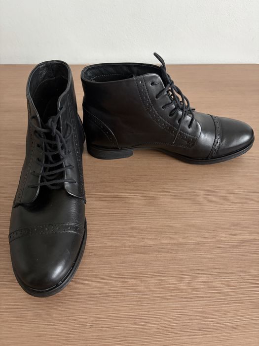 Botine piele naturală 39 tip Oxford