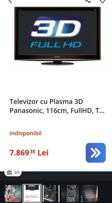 Televizor Plasma Panasonic 3D TX-P46VT20E 116cm