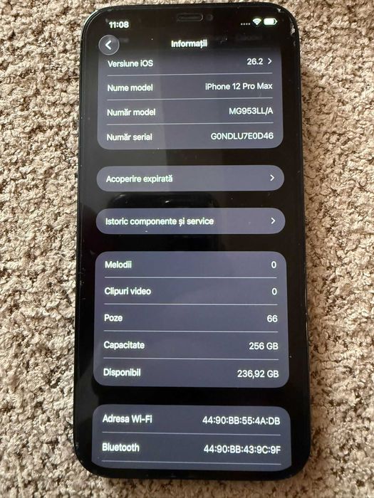 Iphone 12 ProMax, 256 GB, 84% Sanatate Baterie | Face ID Defect.