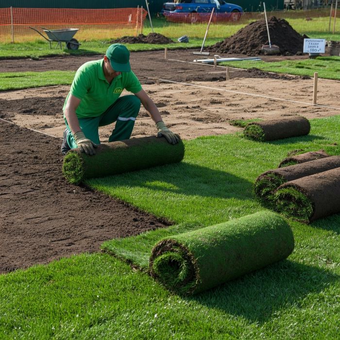 укладка рулонного газона | Таууор газон уоткизиш