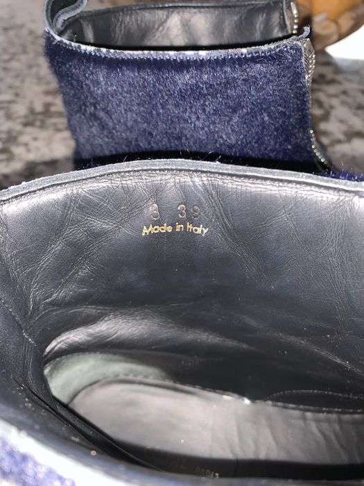 Celine Zipper Bootie Navy Pony Calfskin/ Kylie Jenner