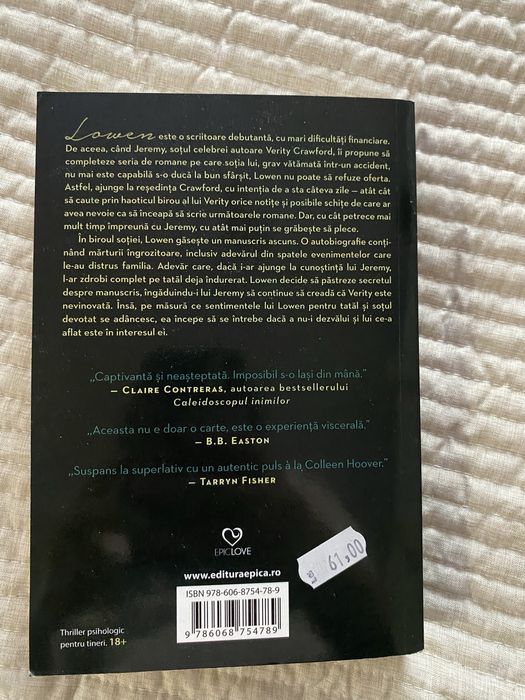 Carte Verity de Colleen Hoover