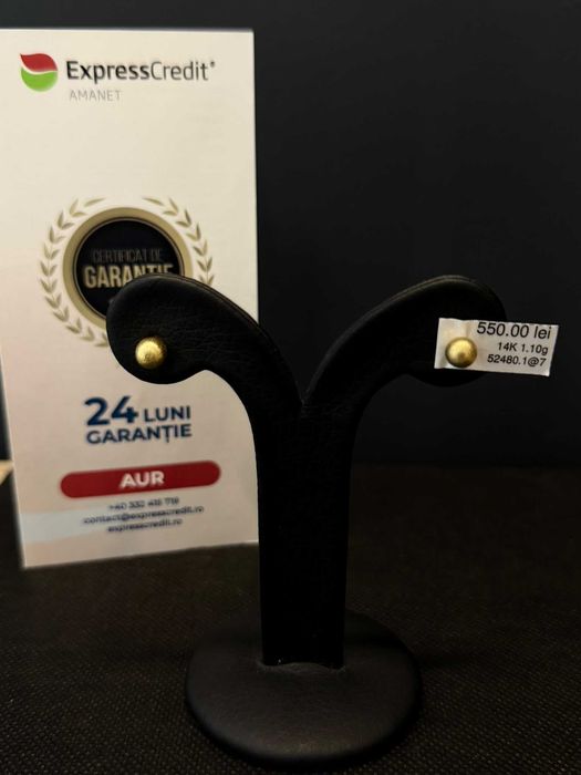(AG51) Cercei aur 14k 1.10g b52480 - Garantie 2 ani!