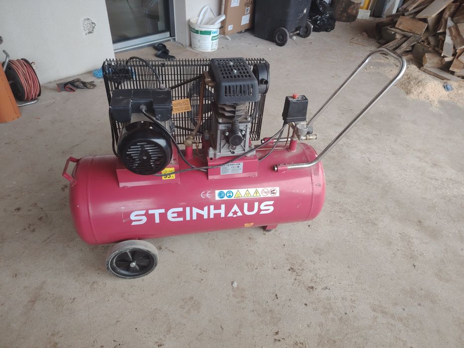 Compresor aer Steinhaus PRO-COM100, 100l, 2200 W, 3 CP, 8bari, 290 L/m