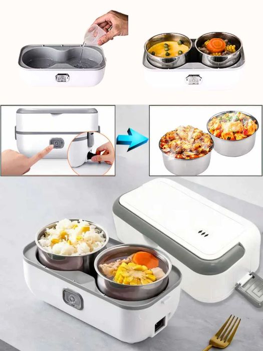 Электрический ланч-бокс, термос с 2 чашами Lunch-box termos LBX1