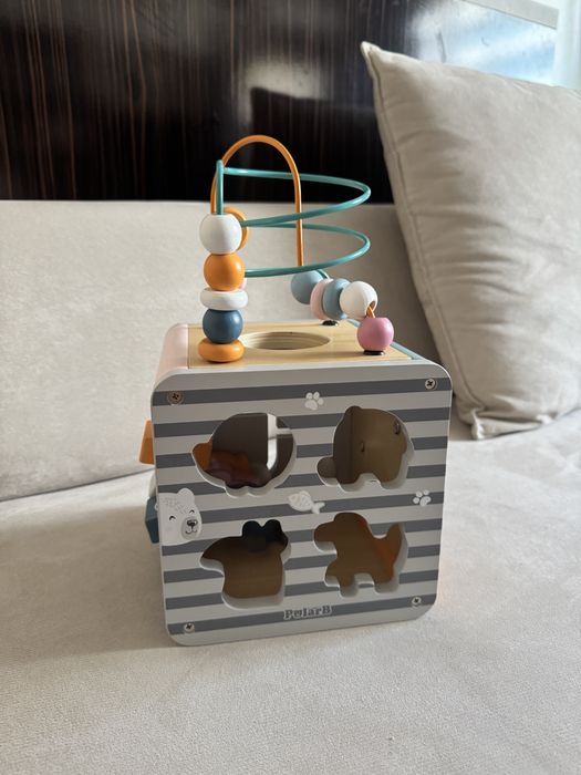 Дървен дидактически куб 5 в 1 Polar B