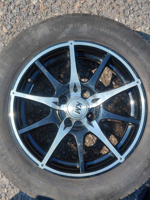 Единична алуминиева джанта 15" 4x100 с лятна гума Continental 185/65 R15