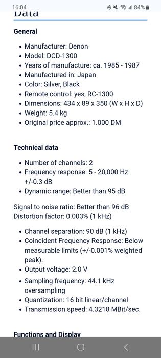 CD player Denon DCD 1300