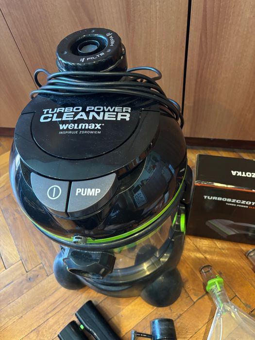 Welmax turbo power cleaner прахосмукачка с допълнителни четки, препарати за пране