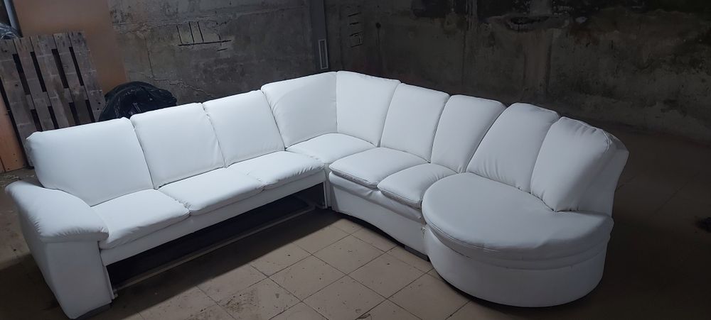 Холов диван - Кожен - Разтегателен