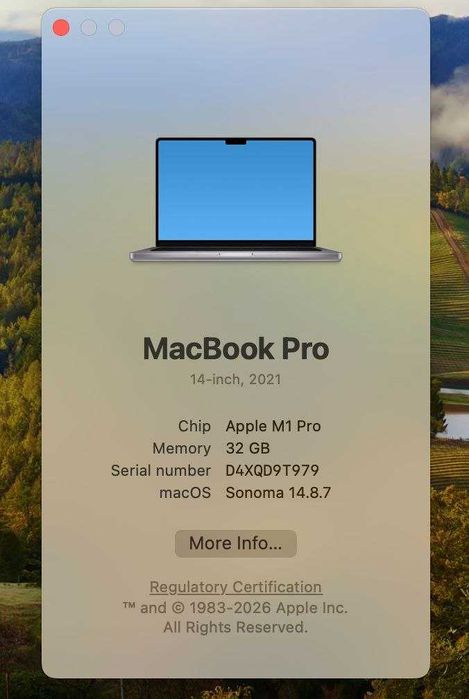 MacBook Pro 14" 2021 M1 Pro 32GB 1TB