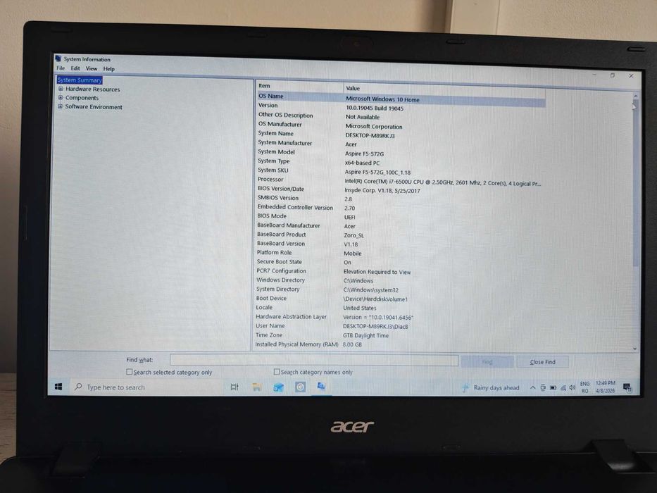 Acer Aspire F5-572G