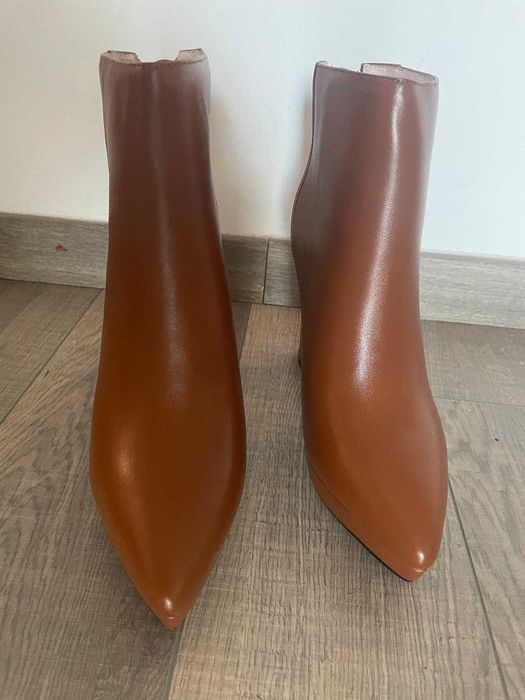 Botine / Ghete noi, piele, 36
