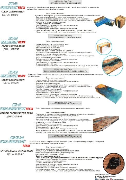AHD40 Ultra Clear Epoxy УЛТРА Прозрачна ЕПОКСИДНА СМОЛА