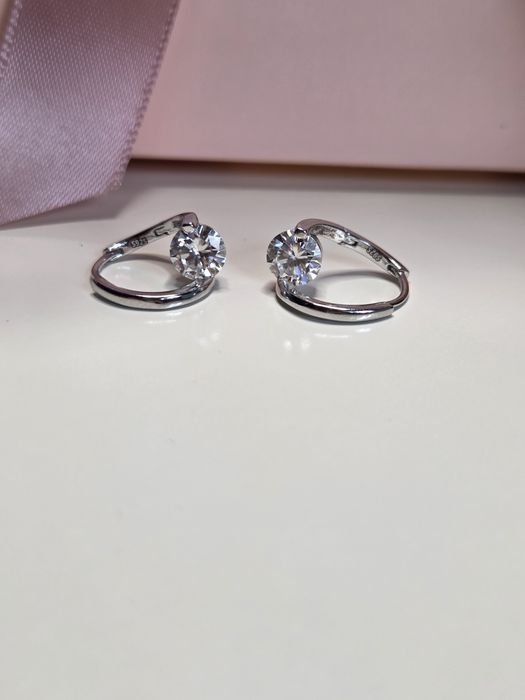 Cercei Argint S925 Moissanite – Strălucire de Diamant + Certificat GRA