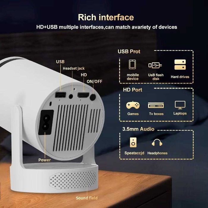 Видео проектор, Android 11, Smart 4K с Wifi 2.4/5G/BT4.1