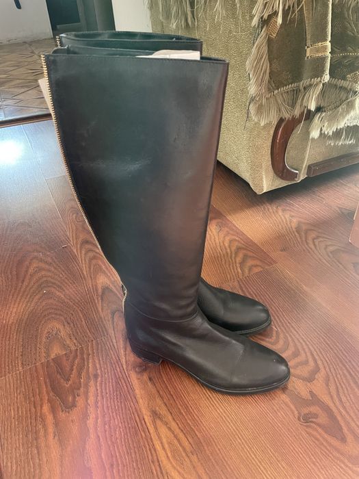 Сапоги демисезонные, кожаные