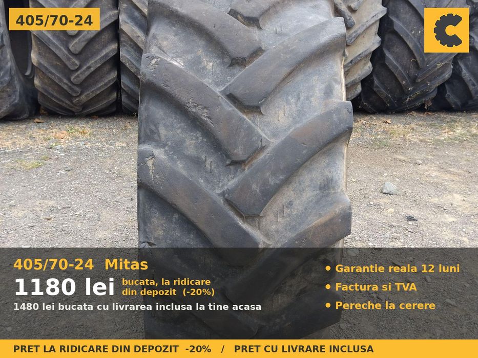 Cauciucuri Anvelope 405/70-24 405/70 24 400/70R24 4057024 Mitas Buldo Miniincarcator si Industrial Utilaje Agricole SH Second Hand LIVRARE Factura TVA