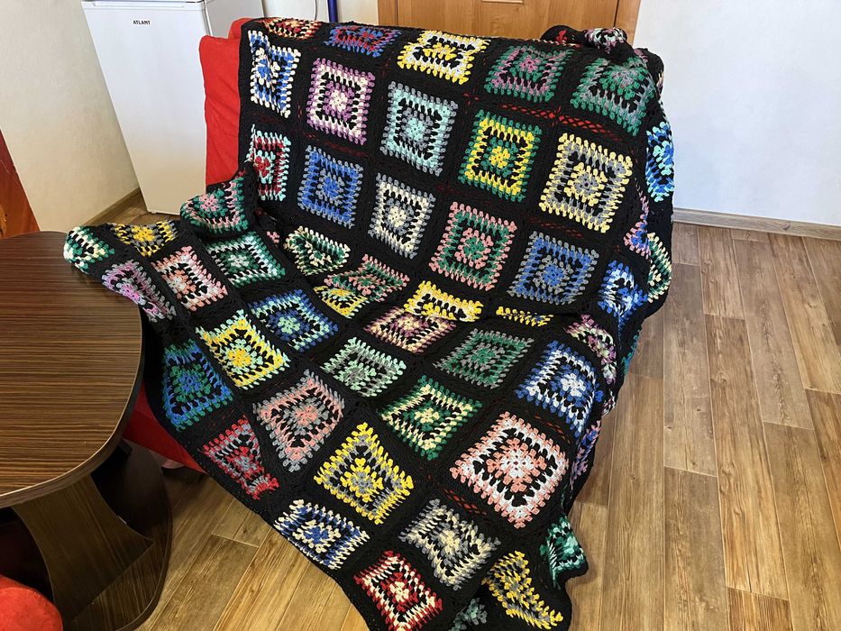 Вязаный плед Ручная работа 1,5x2м